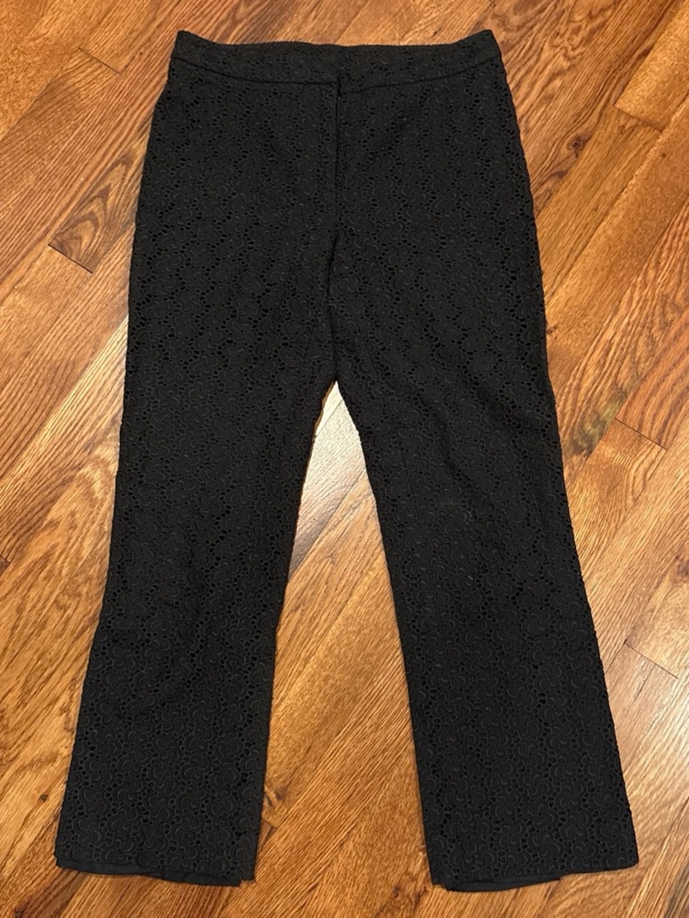 Beth Bowley Black Lace-Textured Pants
